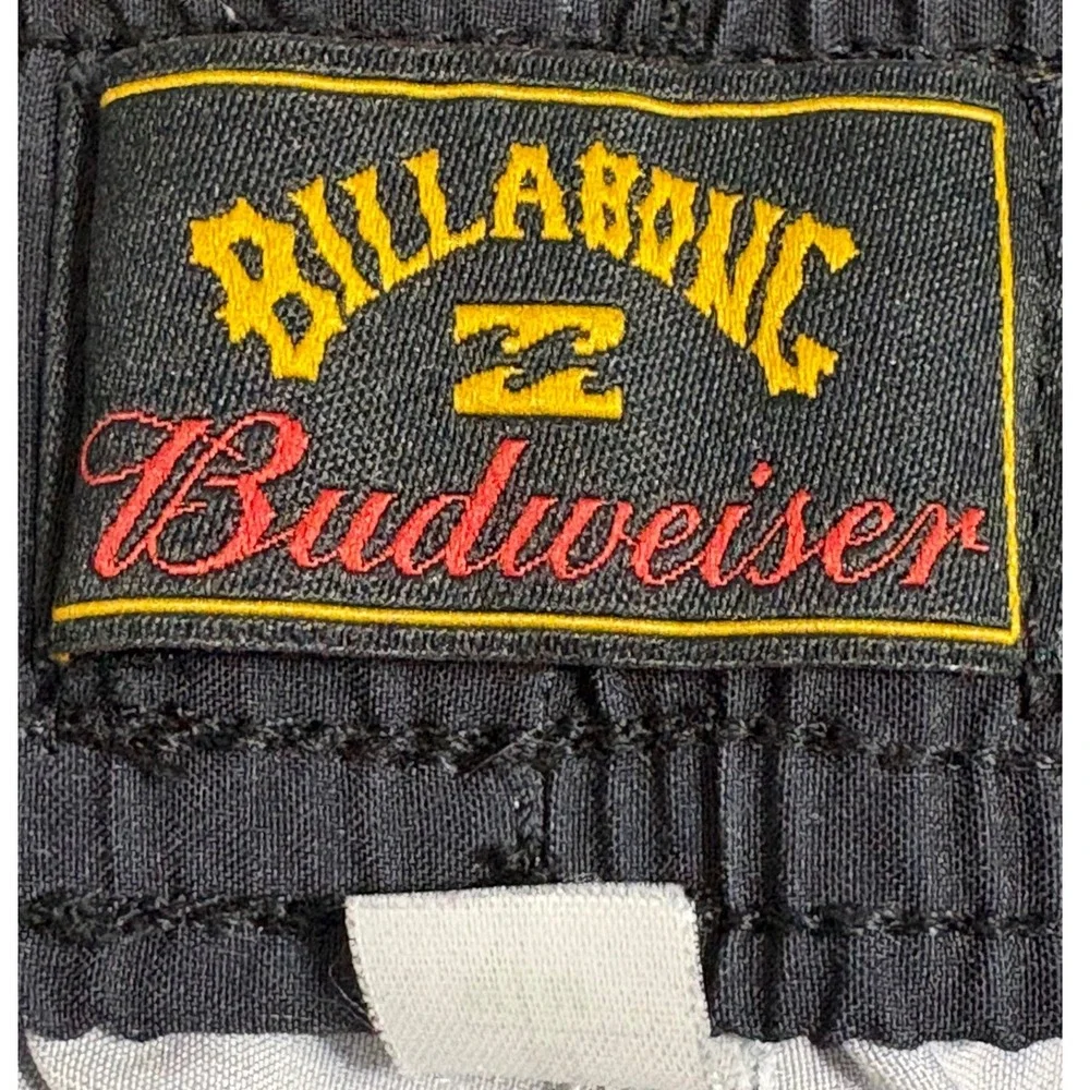 Billabong Budweiser Mens Board Shorts Floral Tie Dye Bottle‎ Opener Black Size M